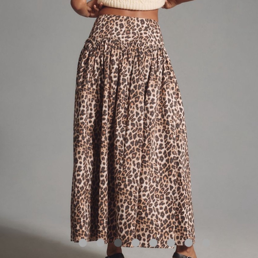 Anthropologie Maxi Skirt Leopard Print Mare Mare SIZE XS NEW - Picture 2 of 5